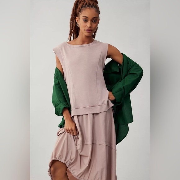 Anthropologie Dresses & Skirts - Daily Practice by Anthropologie Layered Short Sleeve Asymmetrical Dress Sz Small